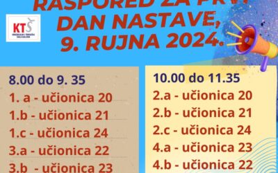 PRVI DAN NASTAVE, 9. RUJNA 2024.