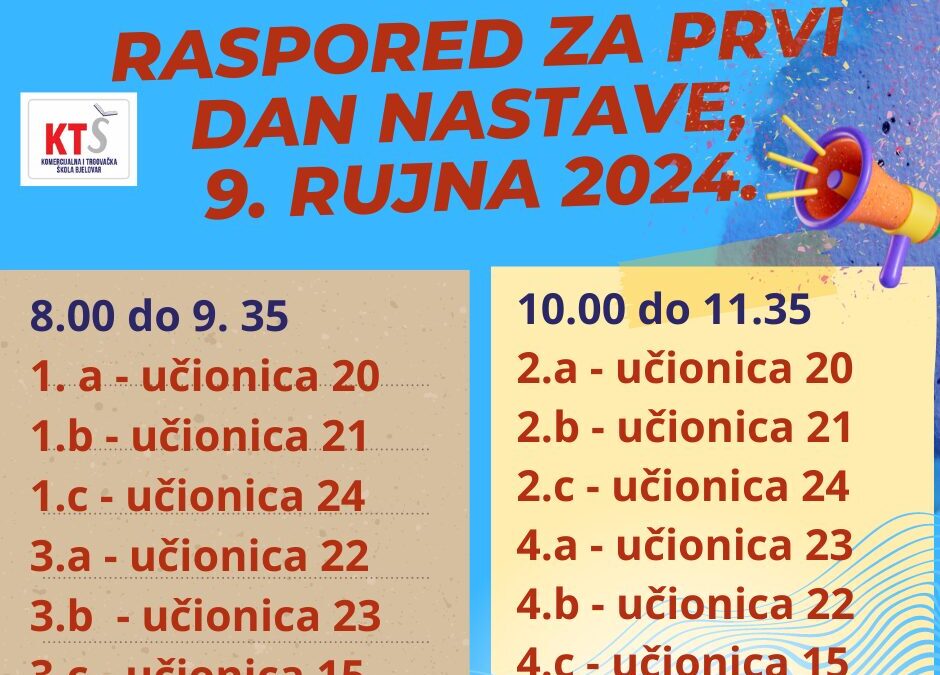 PRVI DAN NASTAVE, 9. RUJNA 2024.