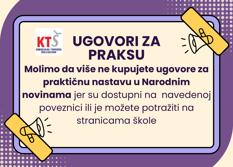 Ugovori za obavljanje praktične nastave