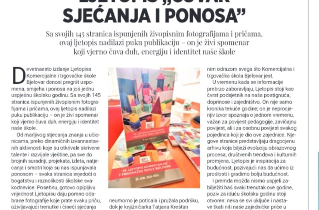 O našem LJETOPISU u Školski