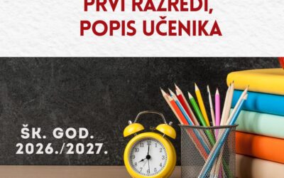 Popis učenika – prvi razredi, šk. god. 2026./2027.